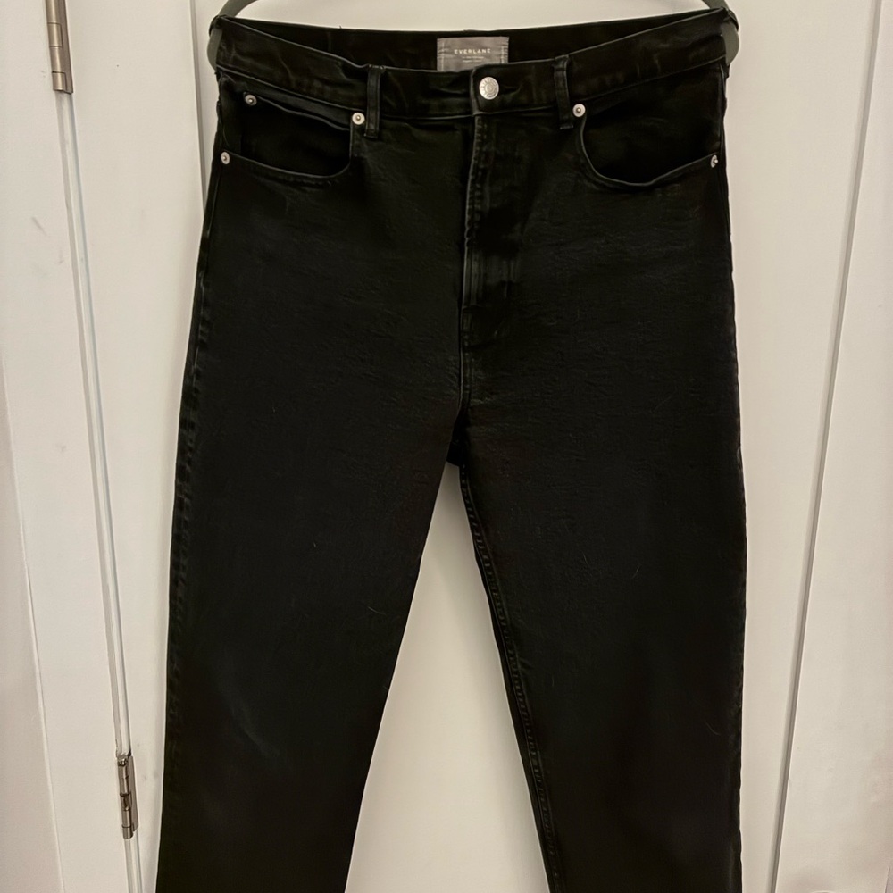 Everlane The Way High -Black High Rise Straight Leg Jeans - Picture 3 of 8